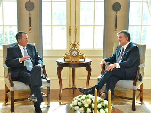 President Gül Receives Boehner of the US House of Representatives
